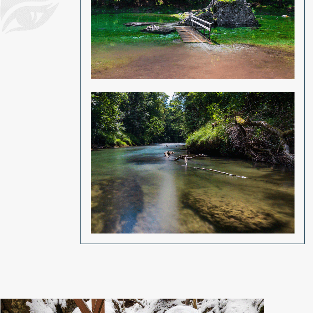 Aufnahme Grüner See im Sommer und Langzeigbelichtung in der Erlaufschlucht